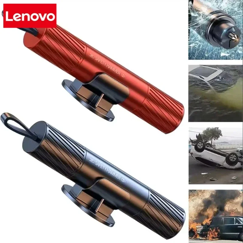 Lenovo Car Safety Hammer Auto Emergency Glass Window Breaker Seat Belt Cutter Life-Saving Escape Car Emergency Tool
