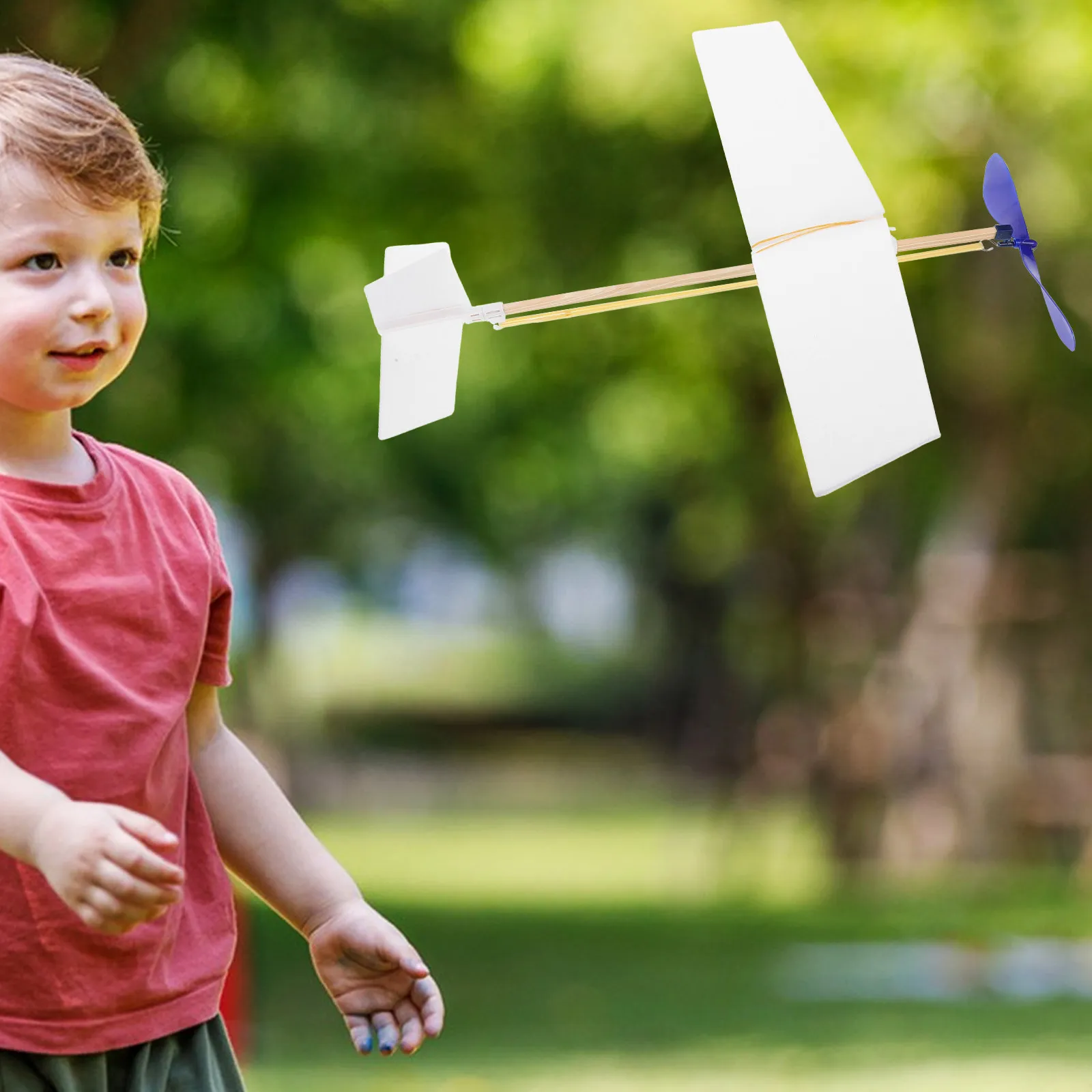 Avião de Espuma DIY com Motor de Elástico, Kit Educacional Pintável para Crianças e Adultos, Voo ao Ar Livre com Lançamento Manual