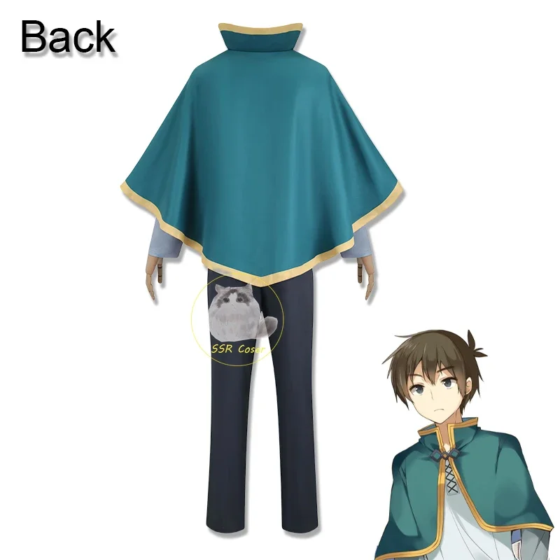 Anime Sato Kazuma Cosplay Costume Kono Subarashi Sekai Ni Shukufuku Wo! Uniform Wig Outfits Halloween Party Clothes Men Adult