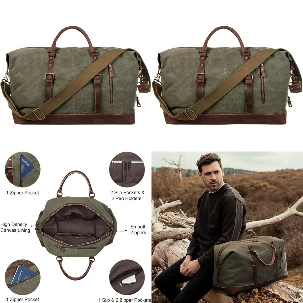 

Canvas Weekender Bag: Dual-Compartment Carry-On for Men