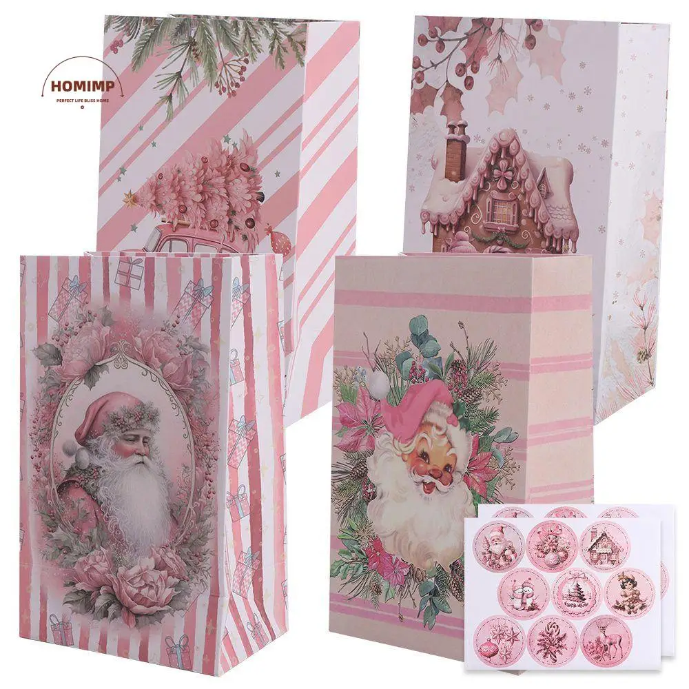 

Snowflake Christmas Candy Gift Box Santa Claus Dust prevention Snack Packing Bag Paper Snowman Christmas Paper Packaging Bag