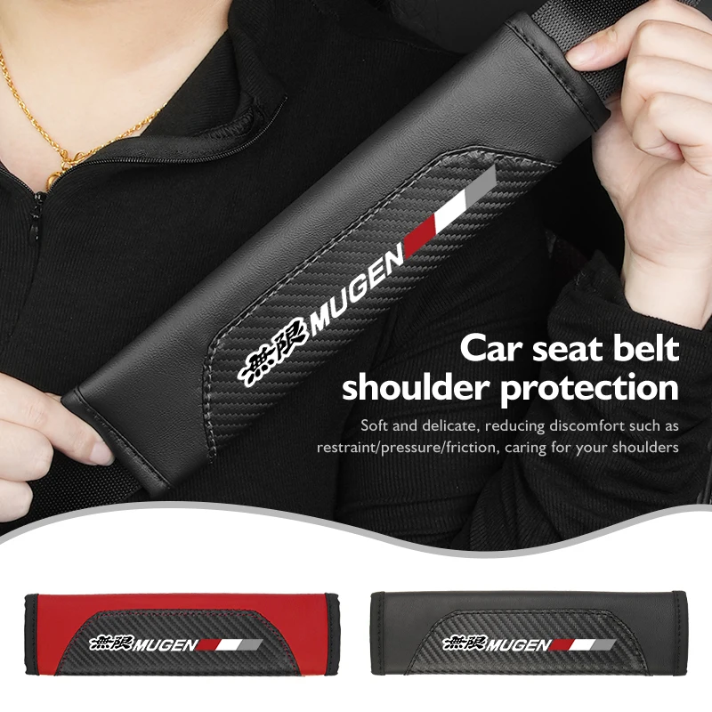For Honda 1/2pcs Car Safety Belt Shoulder Cover Seat Belt Protection Pad Accord Fit City Vezel Mugen Legend Si RR Insight CITY
