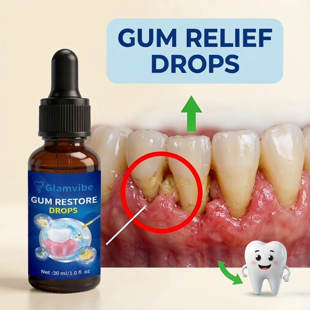 Herbal Gum Relief Drops for Bleeding Swollen Gums Soothing Oral Care Serum Freshens Breath