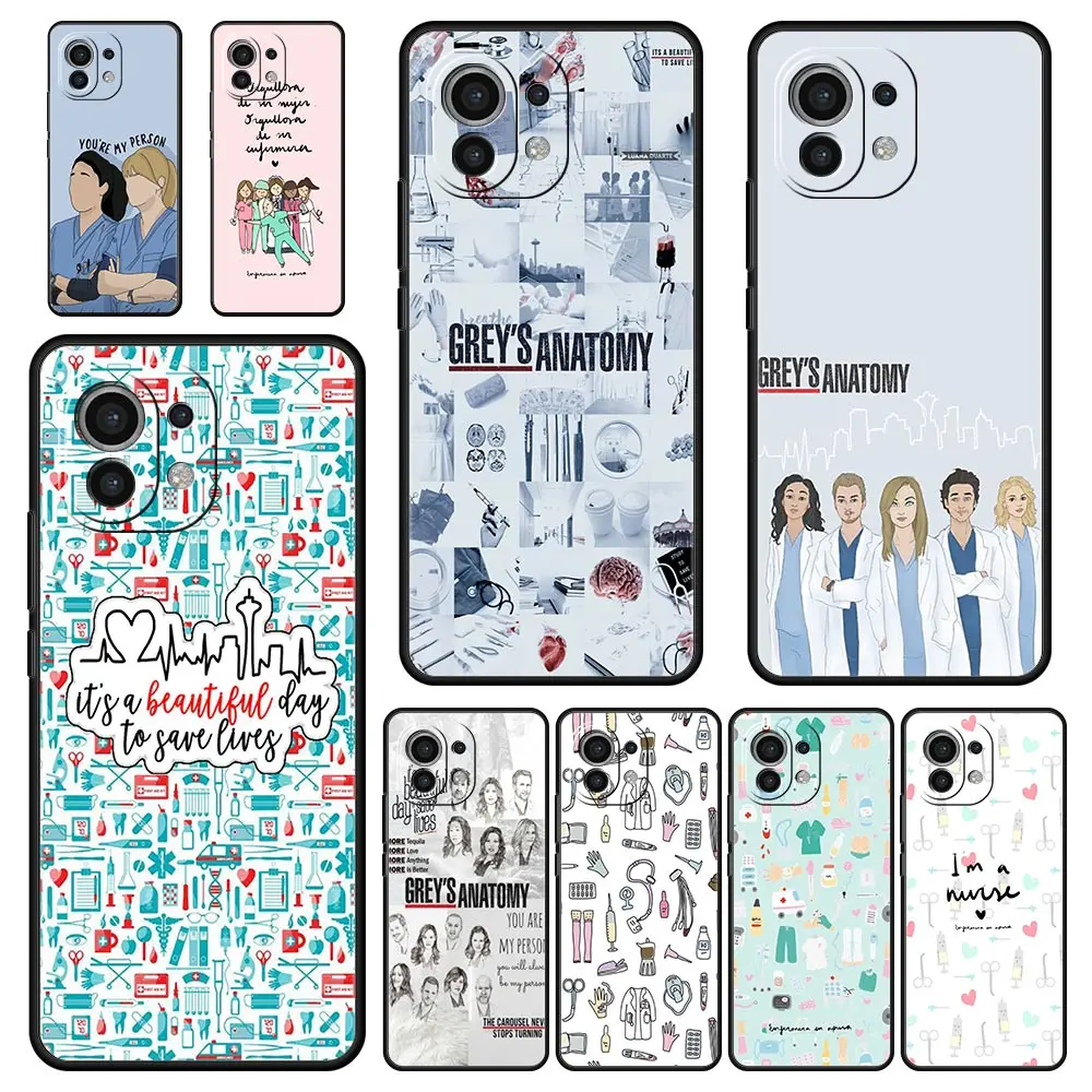 Capa de Celular Grey's Anatomy para Xiaomi Mi 17 Pro Max 15 14 13 12 11 Ultra 15T 14T 13T 12T 11T Pro Lite, Capa Protetora de TPU Macio