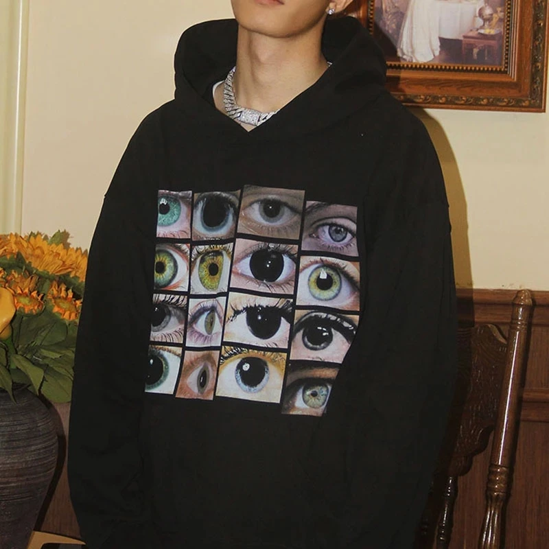 

Eyes Print Funny Hoodie Harajuku Punk Men Women Eyes Y2k Hoodie Clothes Grunge Oversized Goth Sweatshirts For Cool Girls Boys
