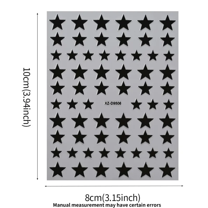 8Colors/Set 3D Y2K for Luxury Manicure Starlight Decoration Star Nail Stickers Colorful Mini Pentagram Self-adhesive Nail Decals