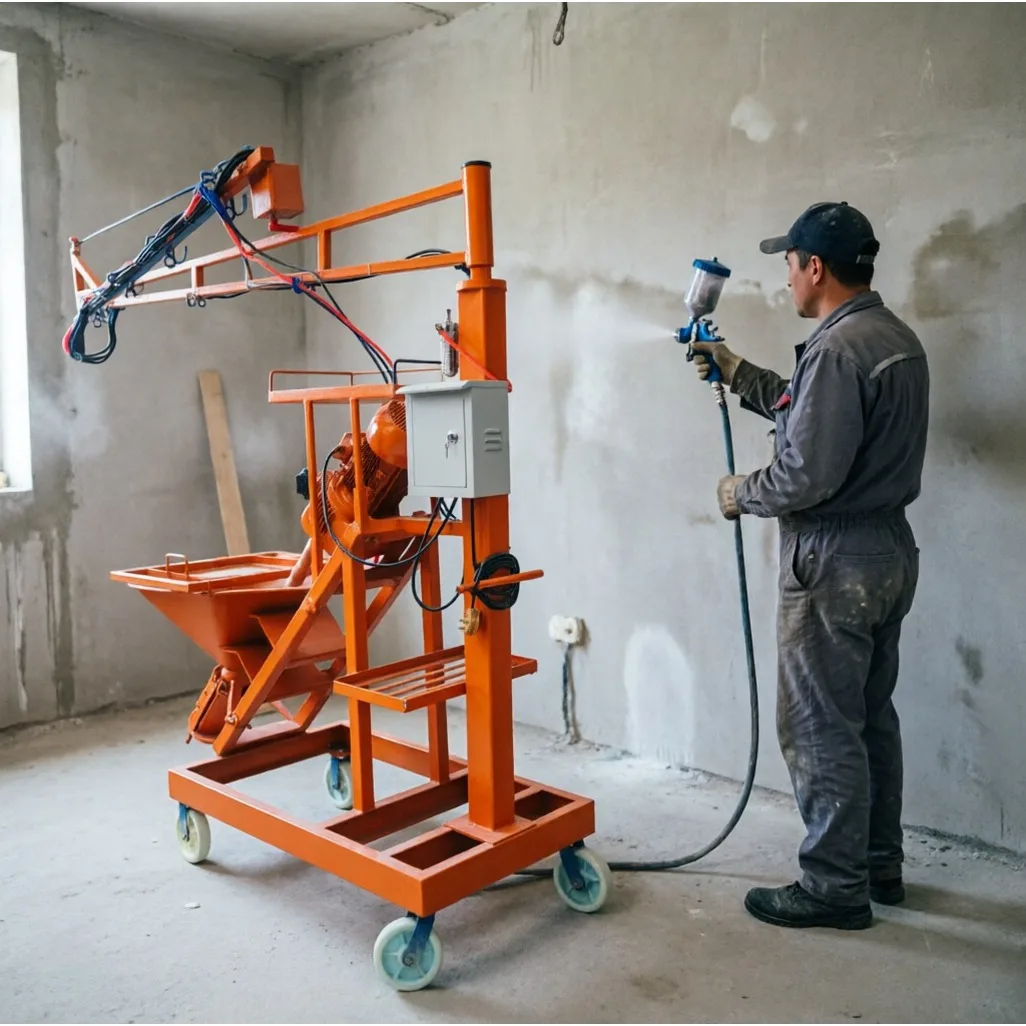 Overseas Export GFRC Spraying Machine 110V/220V Wide Voltage Global Construction Facade Sculpture Sprayer