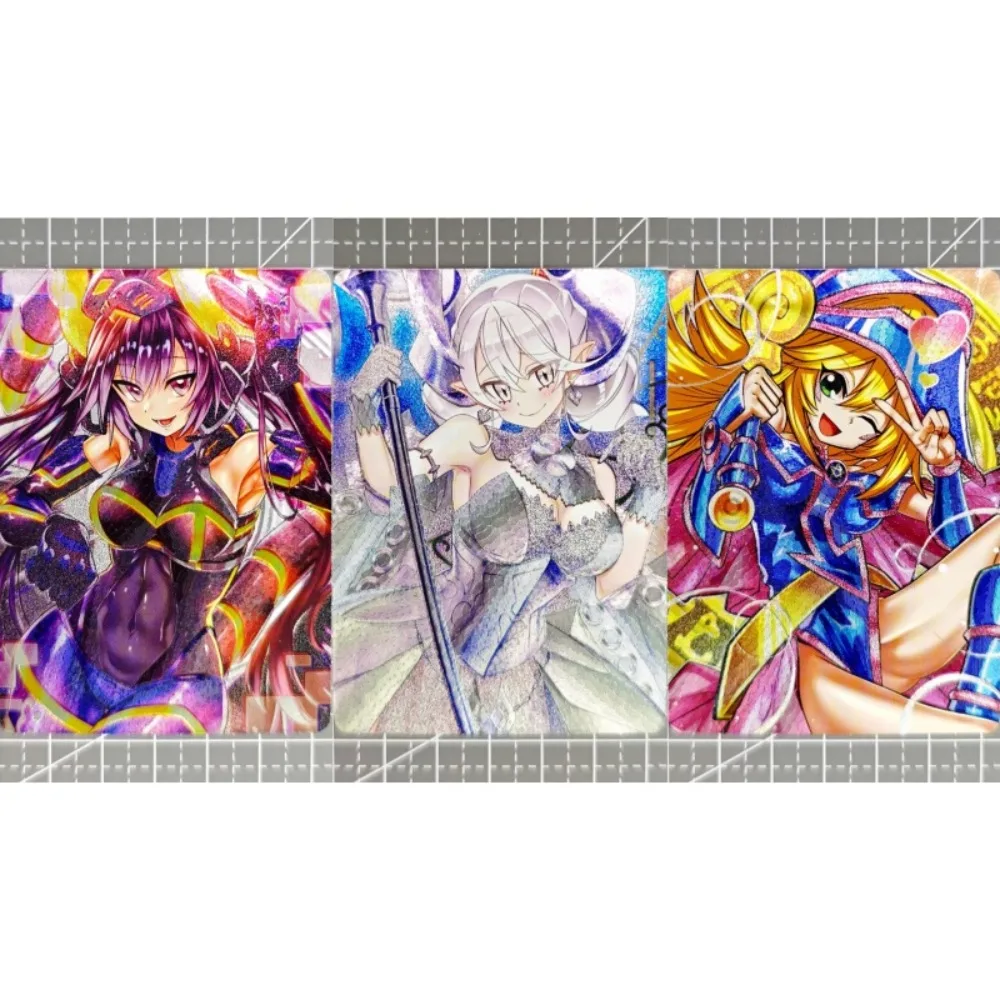 DIY Yu-Gi-Oh! Rough Flash Glitter Card Collection Black Magician Girl Egyptian God Anime Peripheral Collection Card Holiday Gift