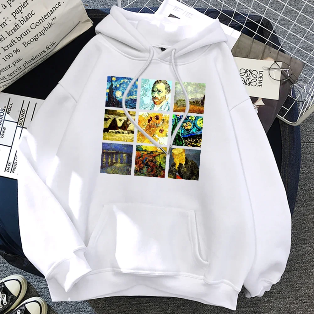 Van Gogh Works Sanskrit Cartoons Print Women Hoody Crewneck Loose Pullover Fashion Fleece Hoodies Oversize Soft Sweatshirt Woman