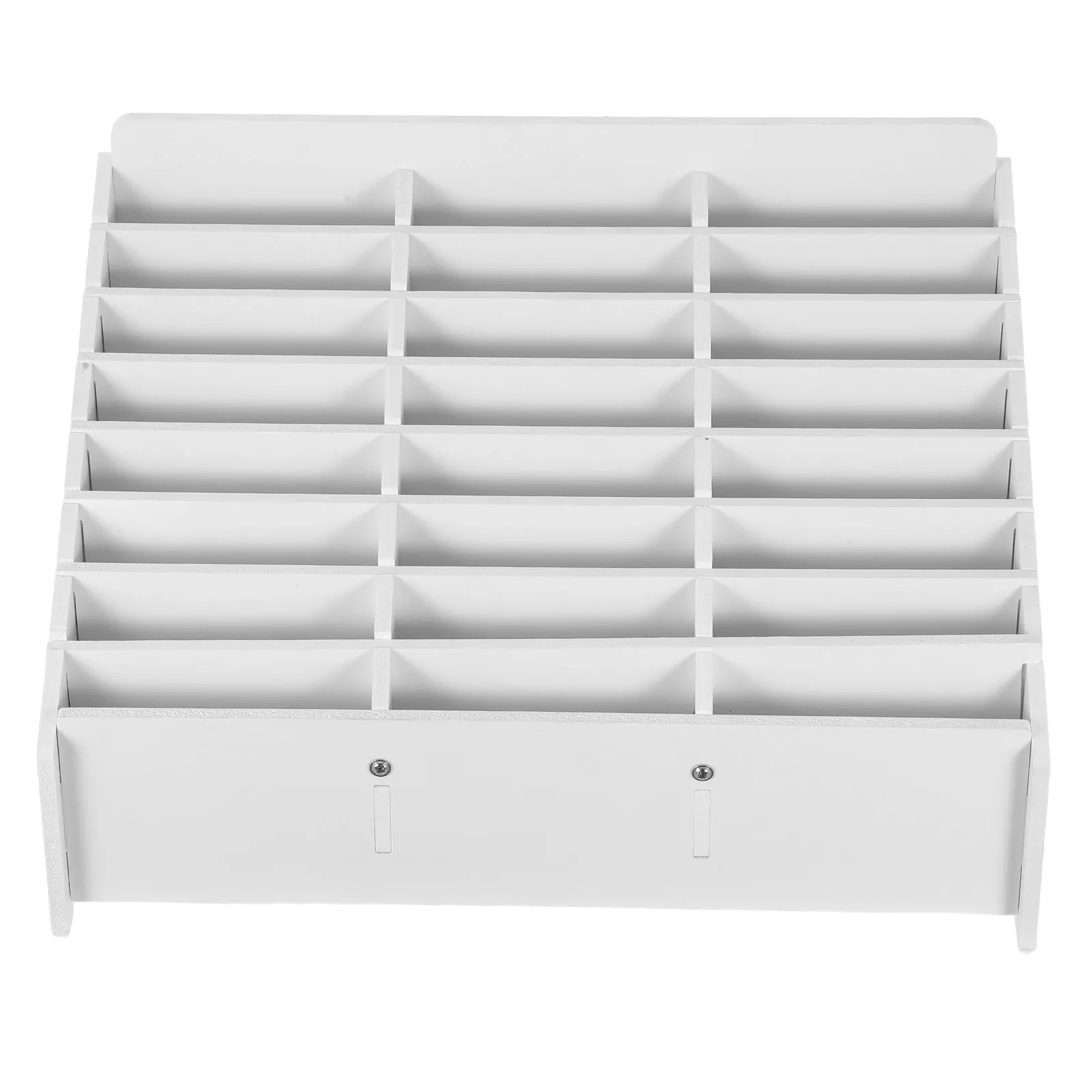 Desktop Phone Organizer Box 24 Slots Mobile Device Storage Cabinet for Classroom Office Meeting Room Rustic Wooden Phone Holder