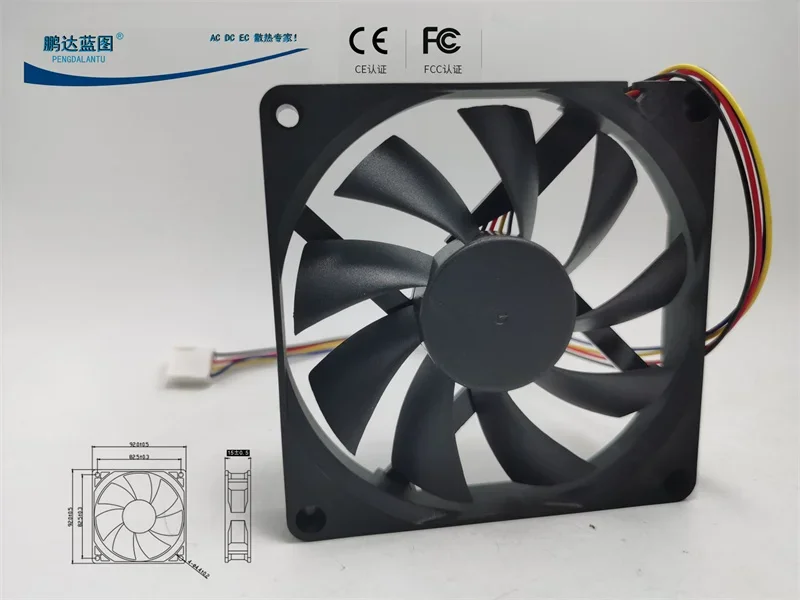 Blueprint 9015 9215 Double Ball 9.2cm Max Airflow Rate 12V Temperature Control PWM Computer Chassis Cooling Fan 92*92*15MM