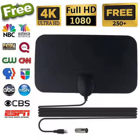 Digital TV Antenna 4K 25DB High Gain HD TV DTV Box Digital Active Indoor Aerial Flat Design For Car Antenna RV Travel Smart TV