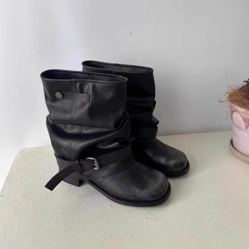 

Новинка 2024, женские ботинки, готическая женская обувь, брендовый дизайн, короткие сапоги, модные женские ботинки в стиле рок, женская обувь в стиле панк с металлическим декором