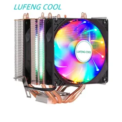 LUFENGCOOL 4 Heat Pipes CPU Cooling Fan RGB Quiet Radiator 4 Pin PWM CPU Cooler Fan Intel LGA 2011 115X 1366 775 X79X99 AM3 AM4