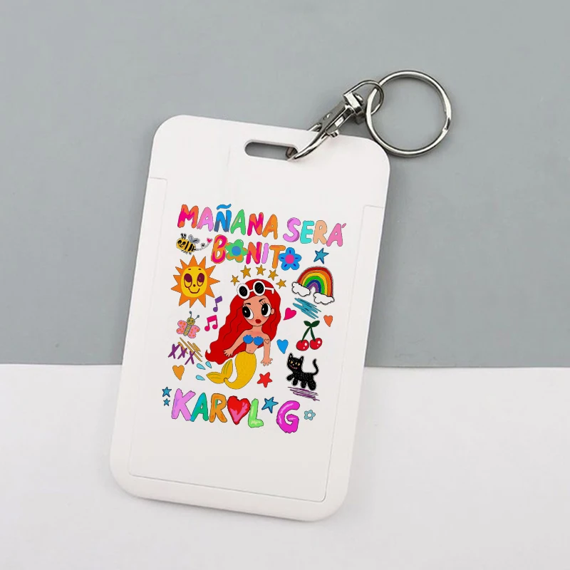 Karol G Keychain Card Holder Ti Manana Sera Bonito Bichota Keychains Business Holders Bank Bus ID Credit Cards Key Ring Chains image 4