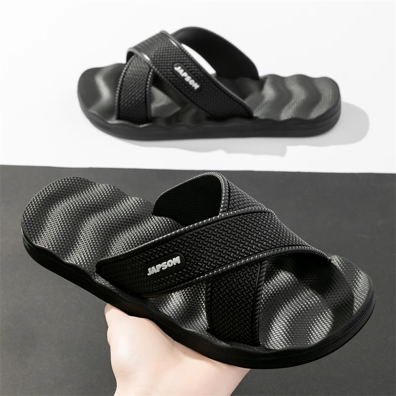 Couple Style Home Non-Slip Cross Slippers, Ultra-Light Outdoor Non-Slip, Anti-Odor, Comfortable Outdoor Beach Shoes for Men and