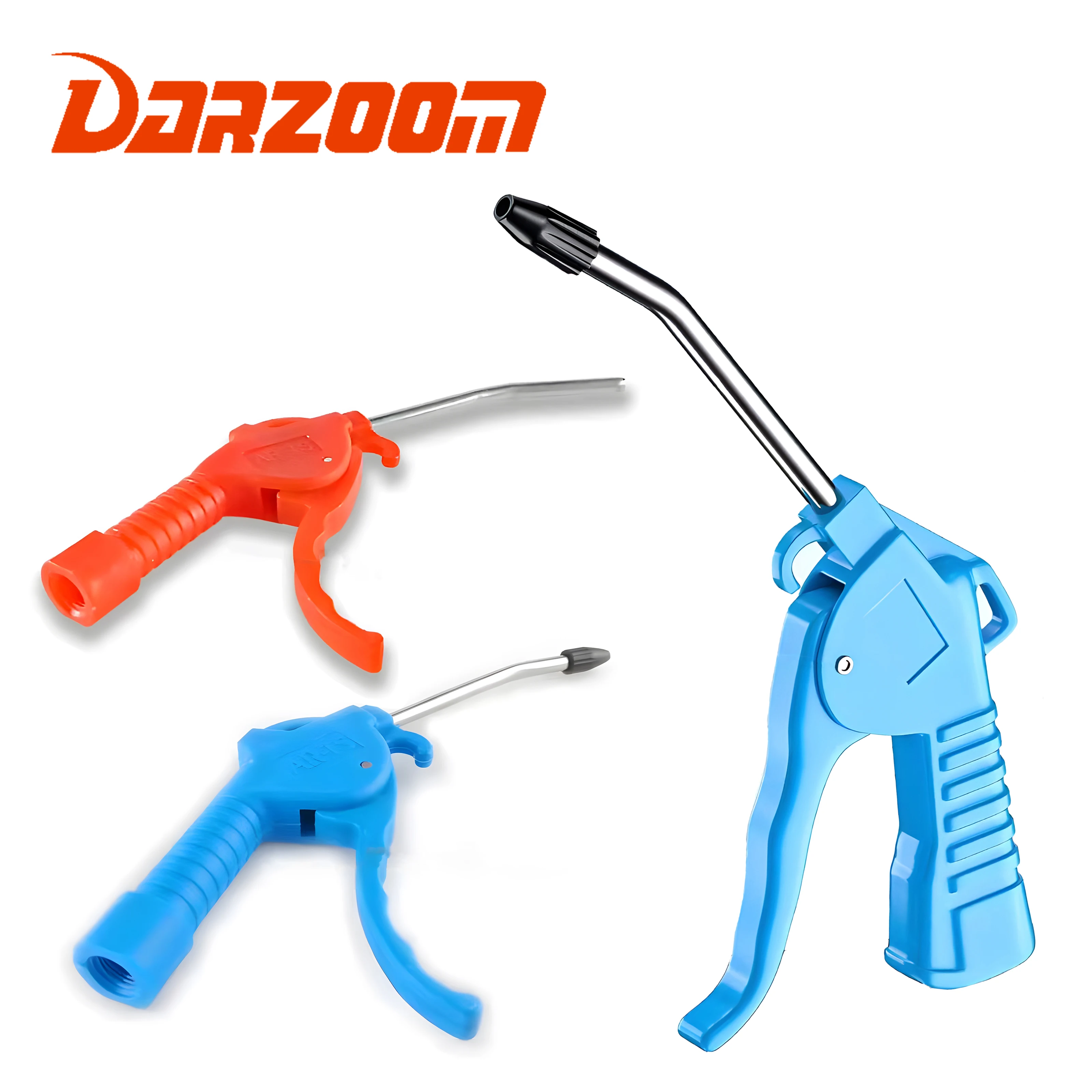 Air Blow Gun, High Flow Air Blower Gun for Compressor with Angled Bent Nozzle, Three Colors to Choose from, Short Style