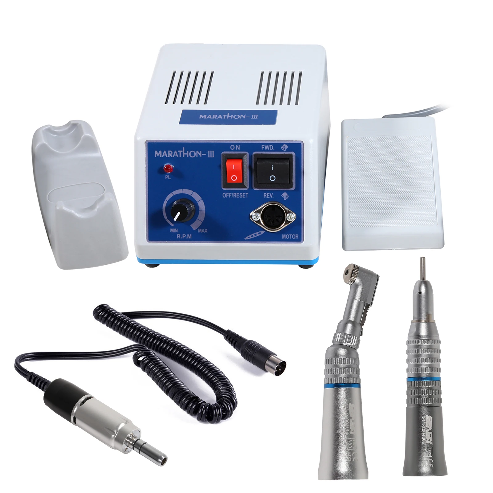 

Dental Lab Marathon 35K RPM Marathon Polisher Electric Micromotor110V/220V Polishing Kit Teeth /Handpiece/Polishing /10 HP Burs