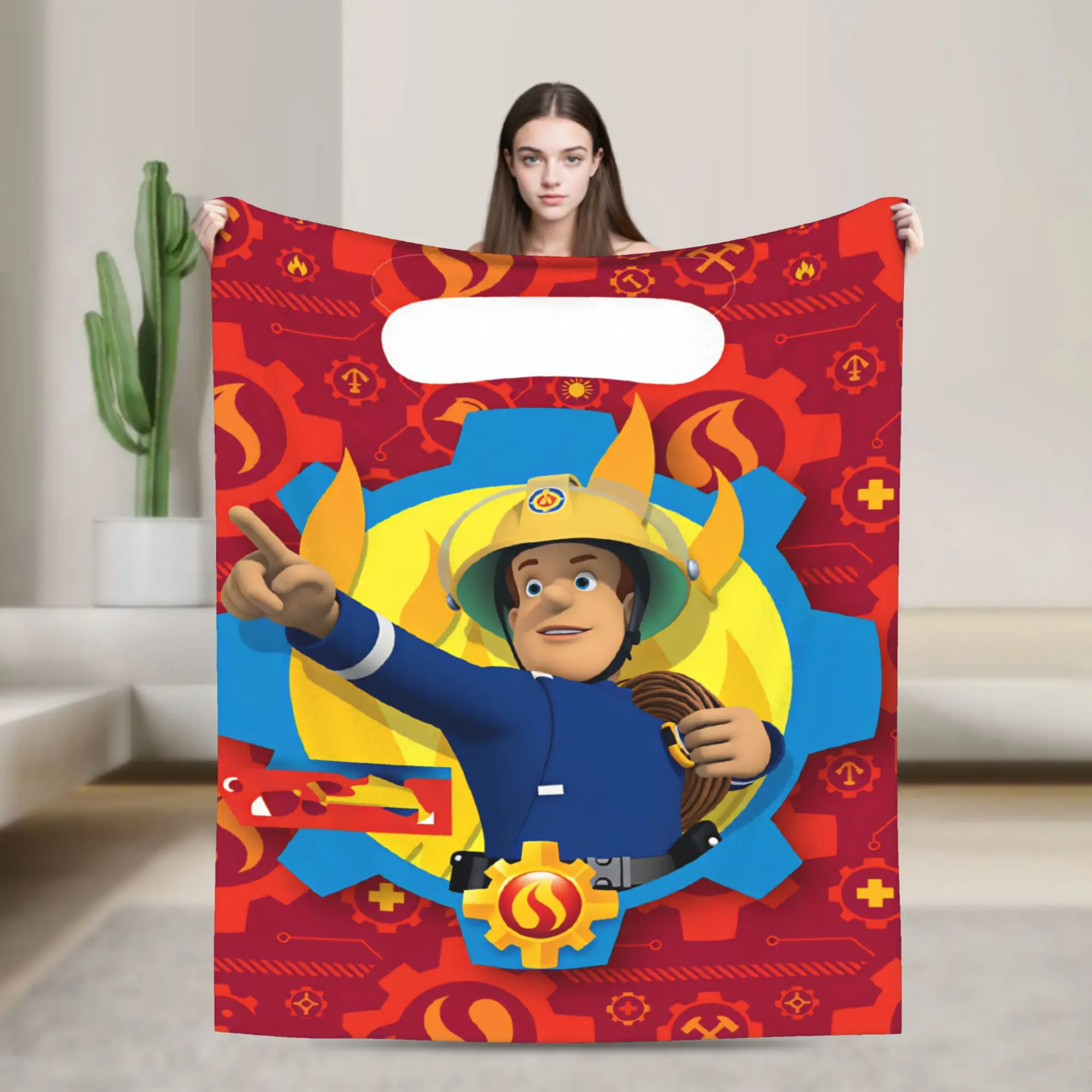 Fireman Sam Blankets Firefighter Printed Warm Soft Novelty Plush Throw Blanket For Couch Chair Flannel Bedspread Bed Cover