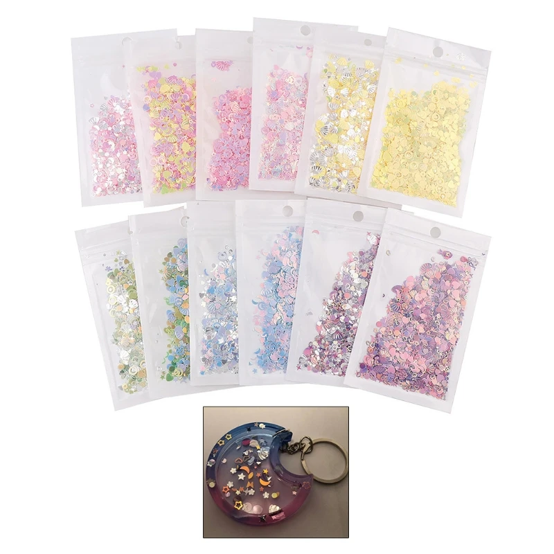 10g Mixed PVC Glitter Flakes Quicksand Resin Art Decorations Nail Sequins DIY Crafts Jewelry Making Filling