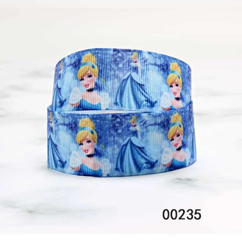 Disney Frozen Ribbon Grosgrain  Printed Cinderella Princess for DIY 25MM 10yards Bows Craft Supplies Decoration