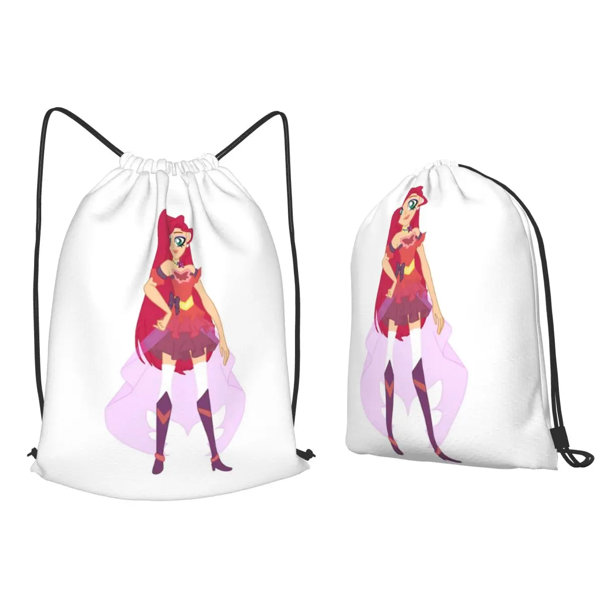 

Lolirock Princess OC Backpacks Casual Drawstring Bundle Pocket Sports Bag Book Bags for Travel Students