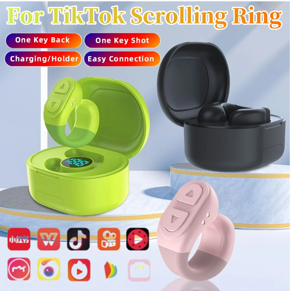 For TikTok Scrolling Ring For TikTok Remote Control Kindle App Camera Remote Digital Charging Case for IPhone Ipad Android Phone