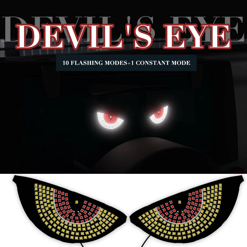 Dual Color Car Devil Eyes Light Modification Eye Animation Led Display Decor Pixel Panel Window Trim Lamp USB Multi-Mode Lamp 5V