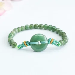 Burmese Jade Donut Bracelets Jadeite Natural Real Carved Gift Fashion Accessories Luxury Bangle Green Bracelet Jewelry Charms