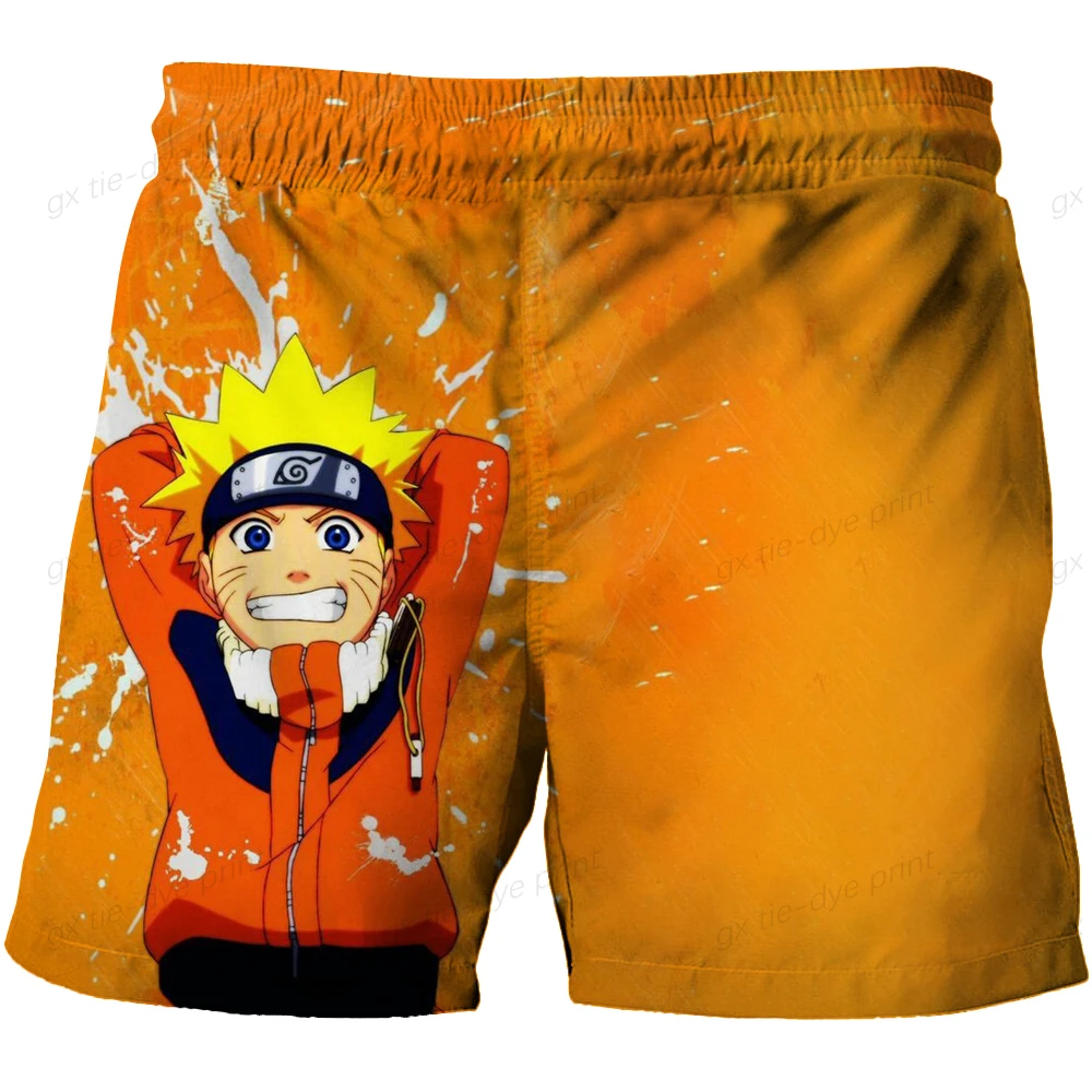 2024 Hawaiian Naruto Shorts Men Breathable Printed Anime Boys Beach New Summer Surfing Swimming Short Pants