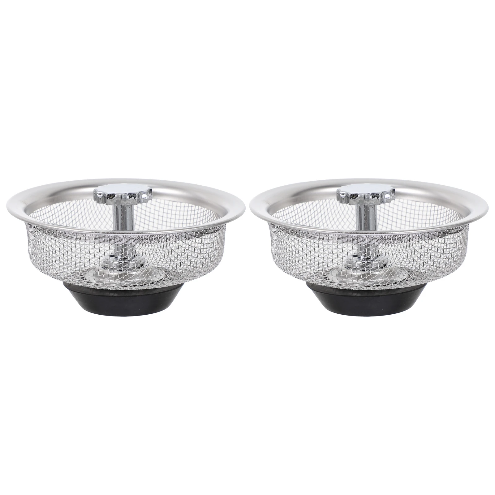 2pcs Stainless Steel Strainer Mesh Kitchen Sink Filter Drain Sifter Metal Waste Catcher For Bathroom Utility Sink