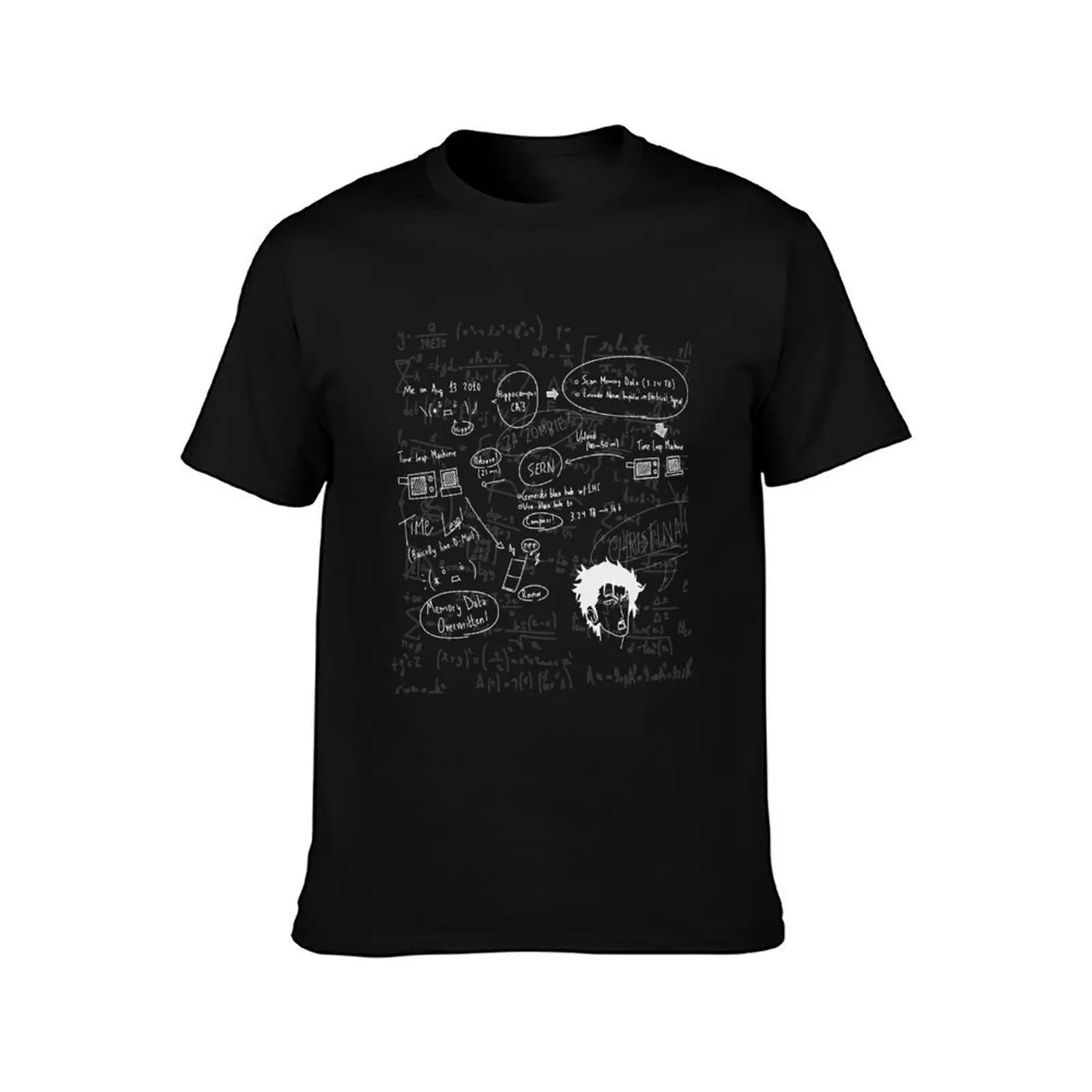 Steins Gate notes T-Shirt, Summer Casual Cotton Tee, Oversized Streetwear Tops, Vintage Graphic Print, Loose Fit Short Sleeve