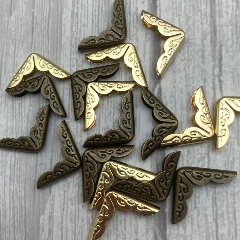 10pcs Notebook Metal-Edge Protection Bronze Decoration and TN Elastic Rubber Band for Protection Diary Accessories