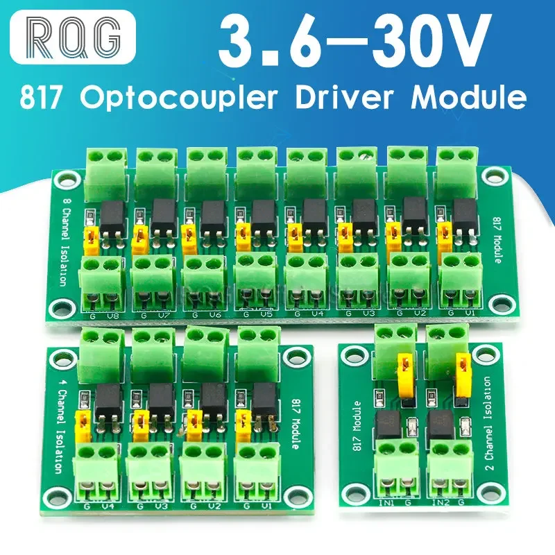 PC817 4 Channel Optocoupler Isolation Board Voltage Converter Adapter Module 3.6-30V Driver Photoelectric Isolated Module PC 817