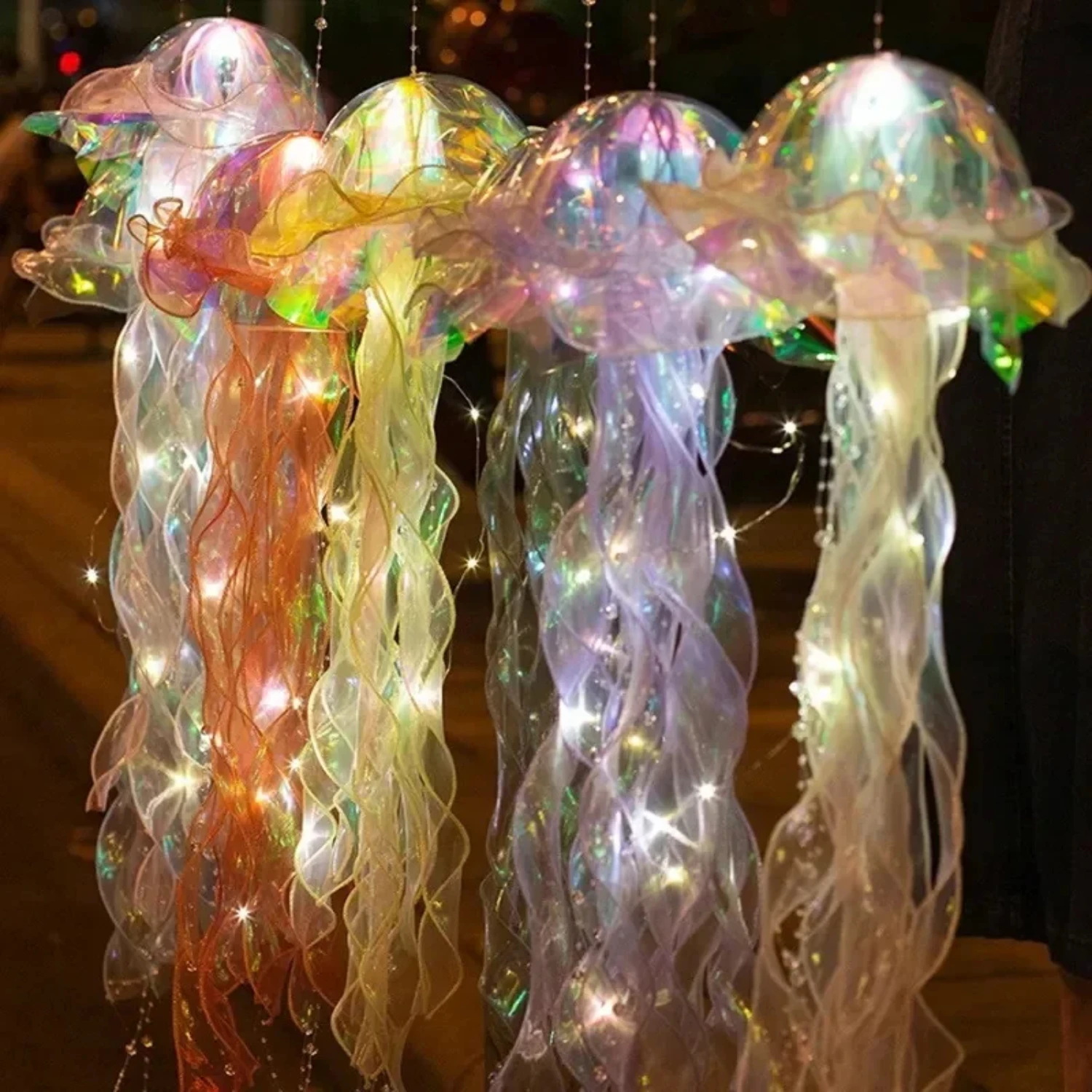 Jellyfish Pendant Atmosphere Light Creative Lamp Hanging Decoration Ambiance Lamp Bedroom Nightlight Party Festival Decorative