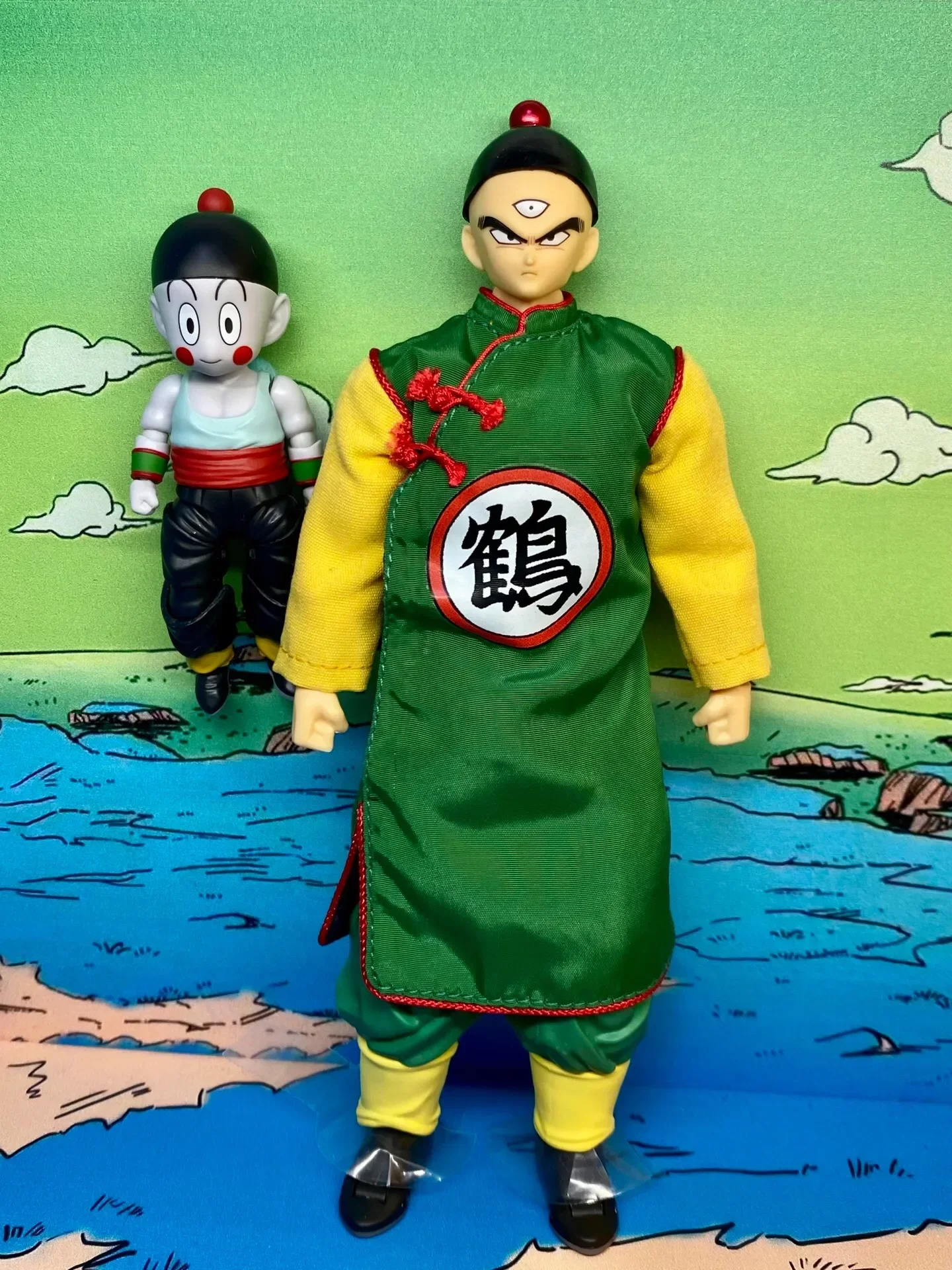 Dragon Ball Shf Anime Handmade Series Tien Shinhan Crane Immortal Robe Hat Cloak Suitable for 1/12 Size Movable Humanoid Toy