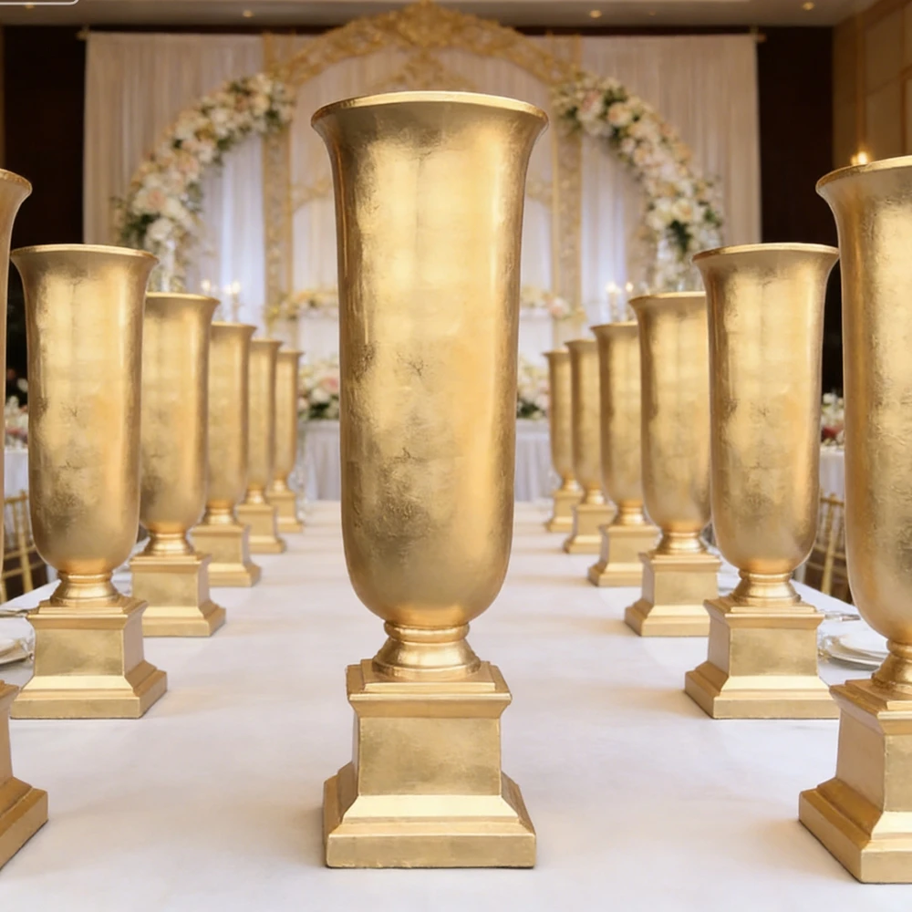H100cm 4pcsGlass fiber reinforced plastic floor vase manufacturer supplies. Company's front desk. Home, hotel and club. Opening