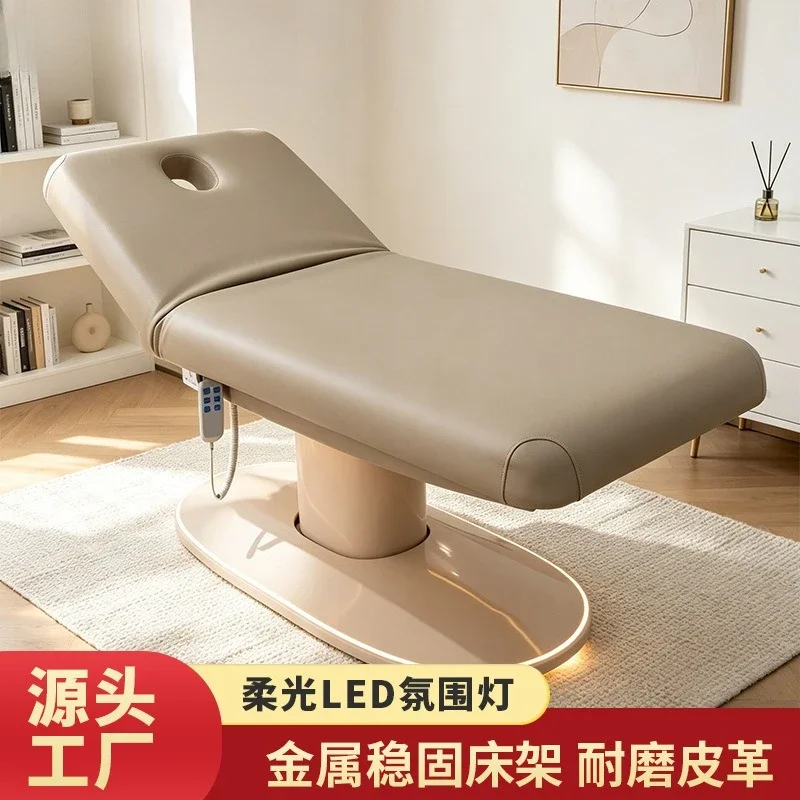 Beauty bed remote control electric head up ambient light massage essential oil massage bed physiotherapy