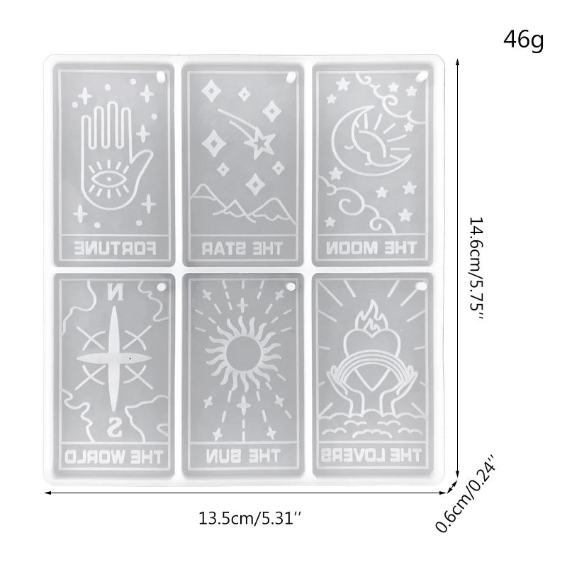 Molde de resina de tarjeta de Tarot, adivinación de Tarot, moldes de epoxi de silicona para fundición, manualidades de tarjetas de Tarot, Pendientes colgantes, envío directo