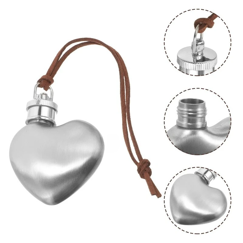 

Outdoor Miniature Hip Flask Kettle Portable Wine Pot Small Hip Flask Heart Shaped Stainless Steel Wine Flask Water Bottle
