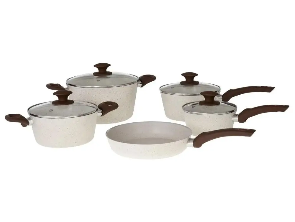 طقم أواني طهي فانيليا 5 قطع أوبتيما إسنشيالز سيراميك لايف من الألومنيوم برينوكس