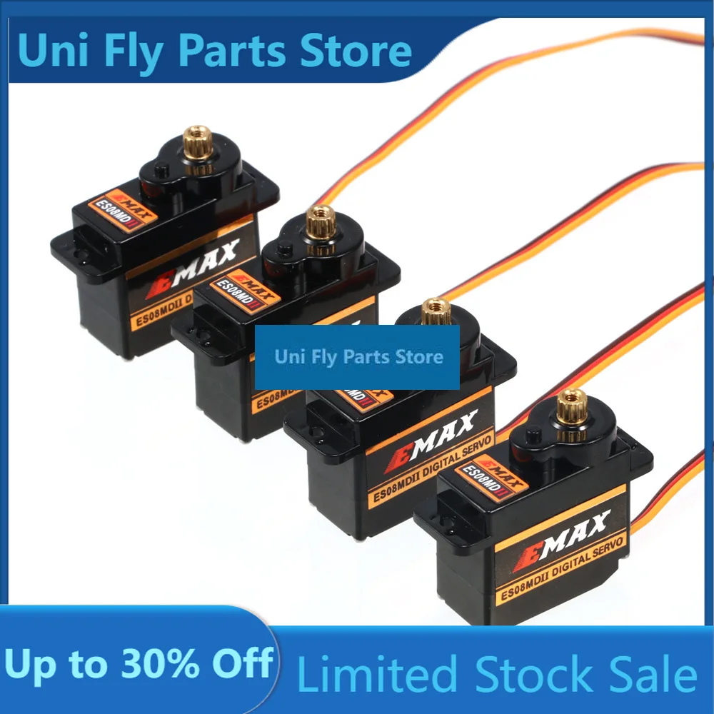 UniFly4/8PCS EMAX ES08MD II Metal Gear Digital Servo - High Precision Upgrade For SG90 ES08MA MG90S | For TREX 450 RC Airplane