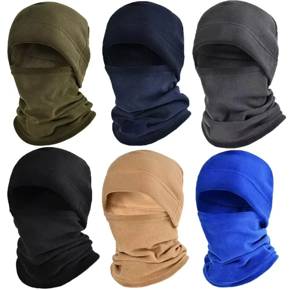 Face Mask Winter Polar Coral Fleece Balaclava Men Neck Warmer Beanies Thermal Head Cover Tactical Cycling Scarf Sewing Warm Caps