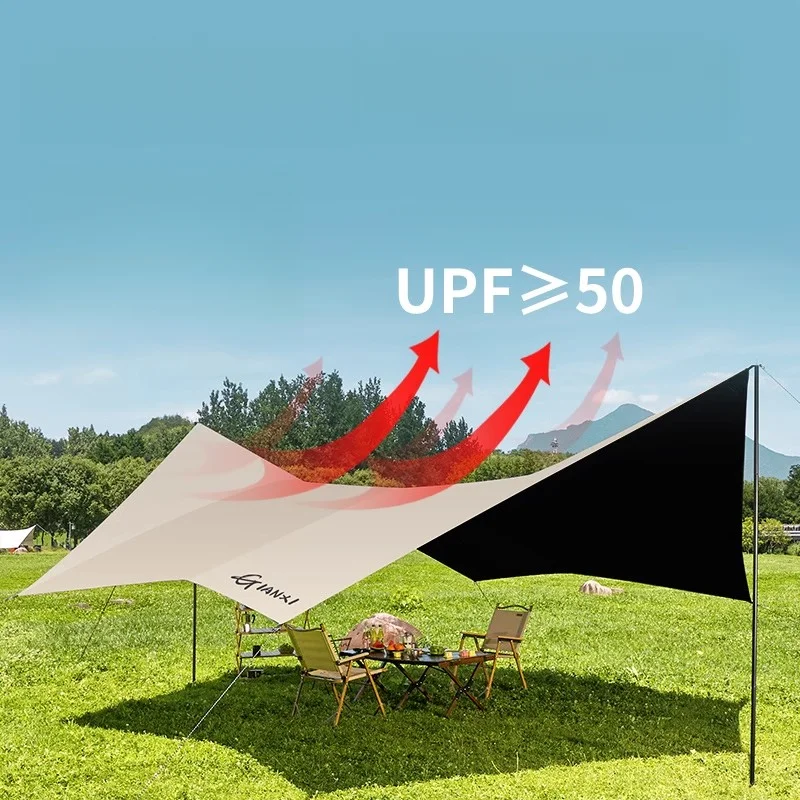 GIANXI Canopy Tent Camping Vinyl Shade For 4-15 People Tent Outdoor Sunshade Canopy Portable Extra-Large Area Camping Equipment