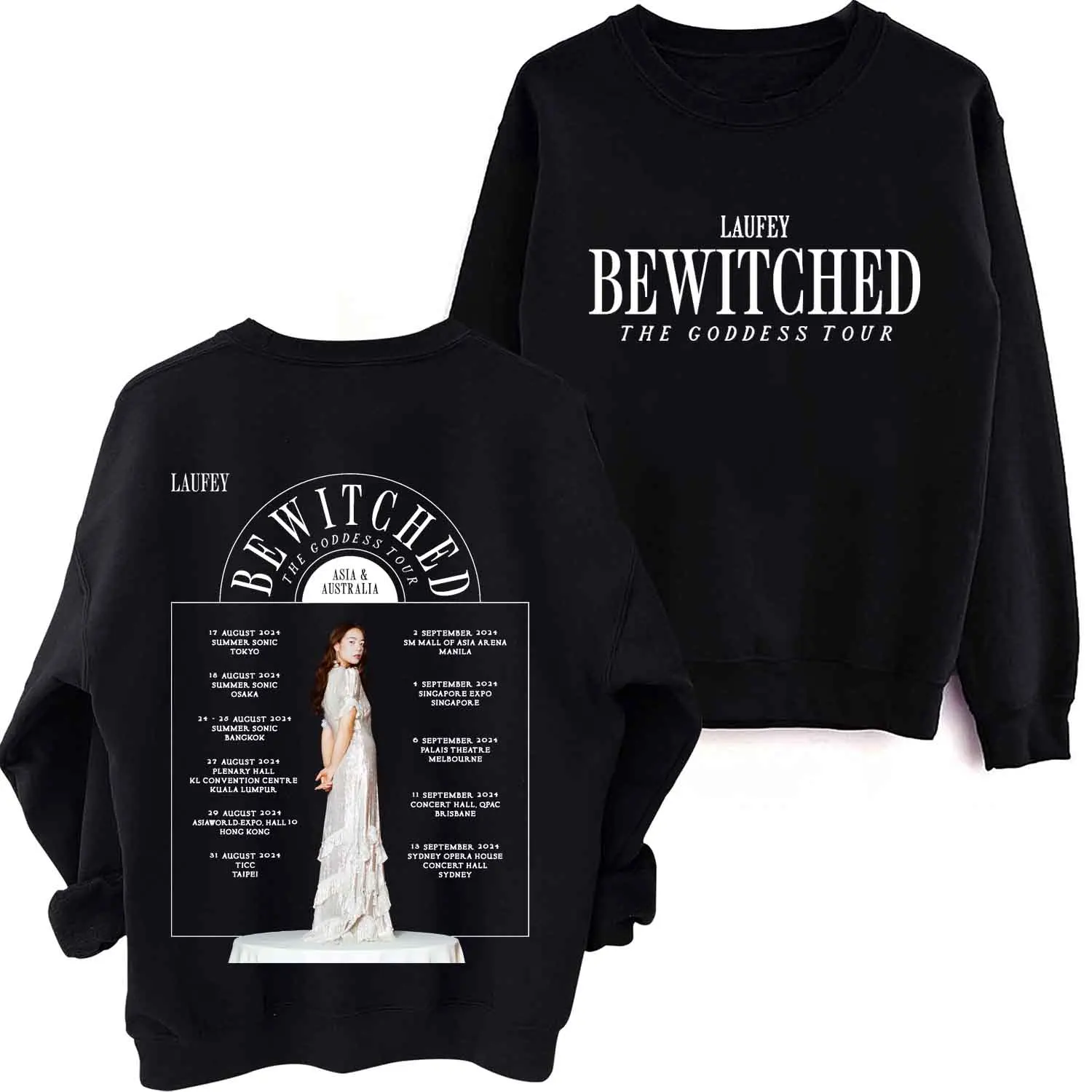 

Laufey Bewitched: The Goddess Tour 2024 O-Neck Long Sleeve Spring and Autumn Men Clothing Hoodies Women Printing Regular Casual