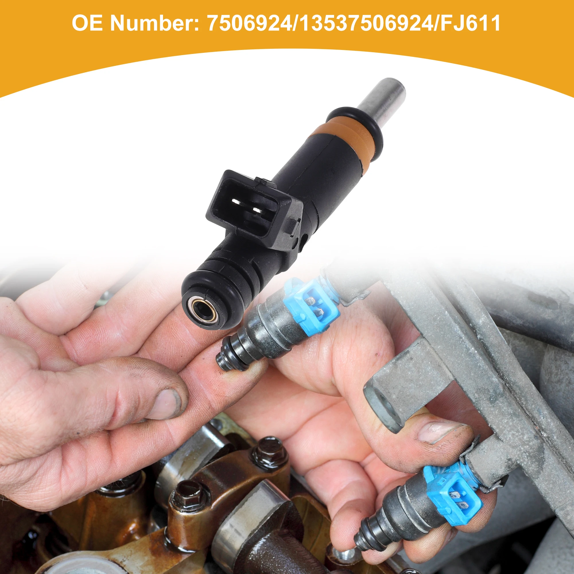 UXCELL 1 قطعة No.7506924 حاقن الوقود لسيارات BMW 7 Series E65 V8 02-03 فوهة وقود المحرك