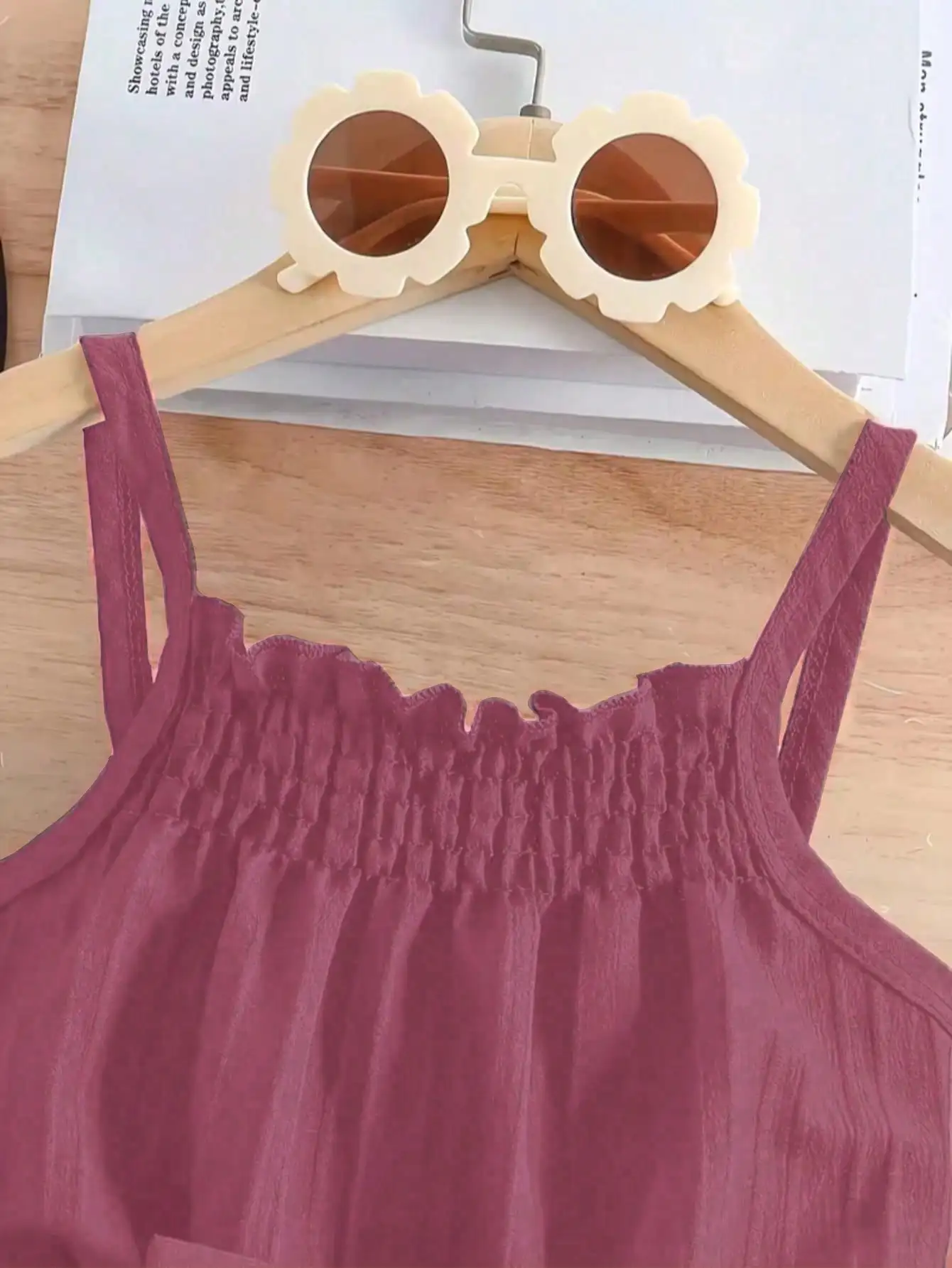 Lässiger, eleganter Overall für Kinder mit Rundhalsausschnitt, Trägern, einfarbig, mit Schleife an der Taille, Shorts, bequeme Passform, Kinderoutfit – Detail 11