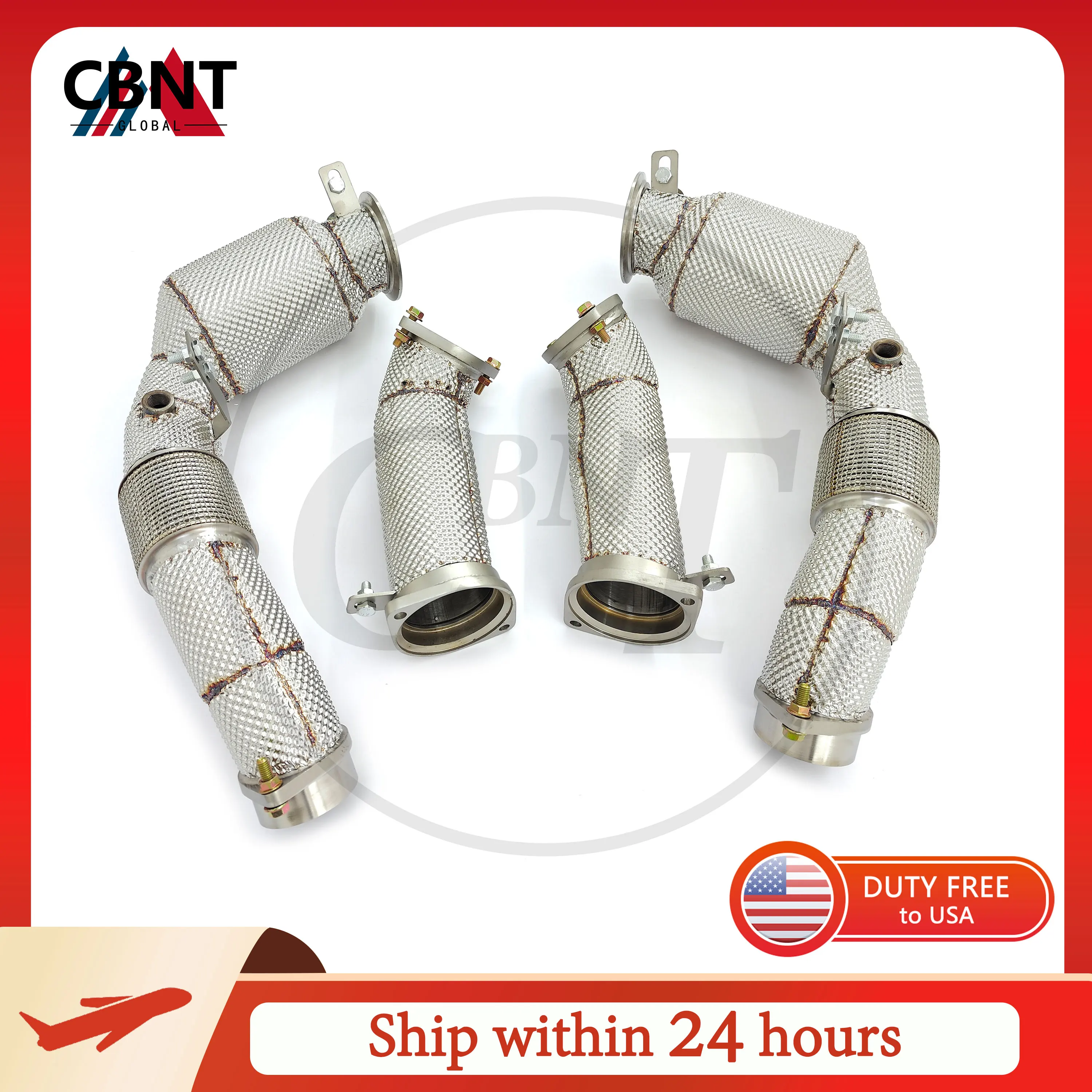 

CBNT Exhaust Header for BMW M5 G90/G99 S68 4.4TT V8 Catted/Catless Dowpipe and Front Pipe Free Flow Exhaust Pipe Car Accesories