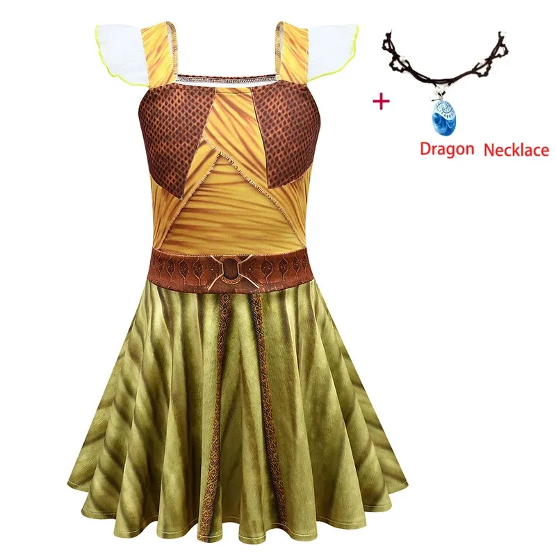 حار رايا والتنين الأخير تأثيري حلي هالوين للأطفال أنيمي تأثيري الملابس يتوهم مجموعة الأطفال أداء زي