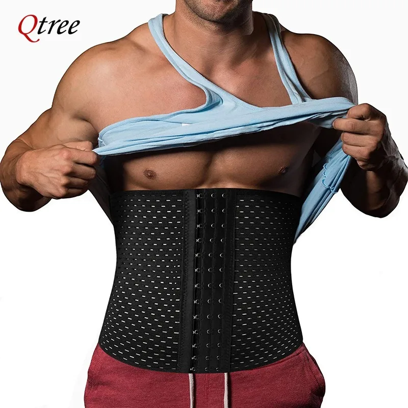 

Qtree Slimming Body Shaper Corset Men Waist Trainer Tummy Trimmer for Weight Loss Abdomen Shapers Fitness Compression Shapewear